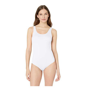 Catalina Women's White Ribbed One Piece Swimsuit